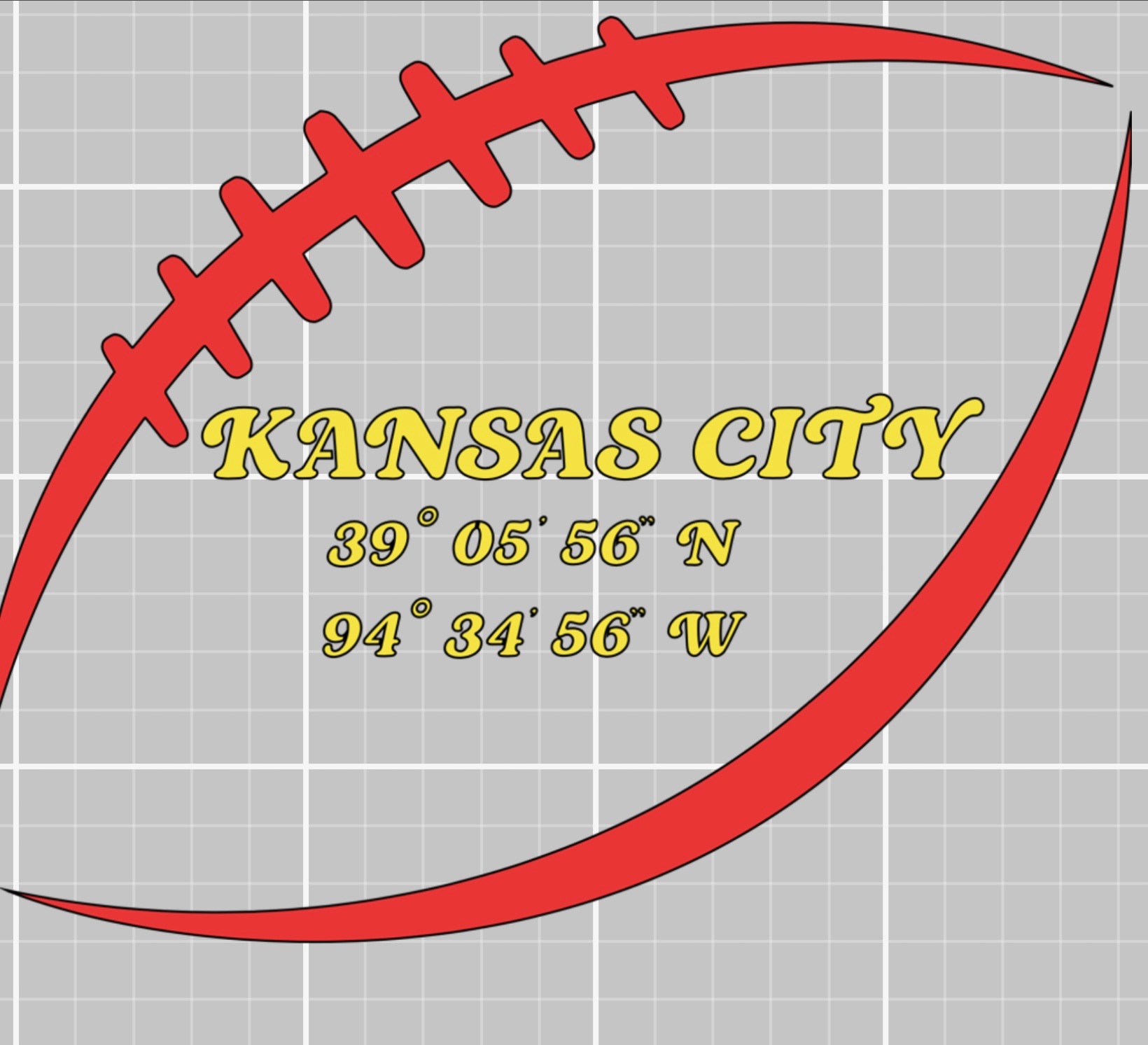 Kansas City Coordinates — original design by Reed The Ink