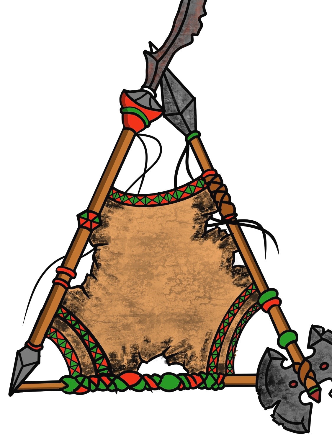 Tribal Weapon Rack — original design by Reed The Ink